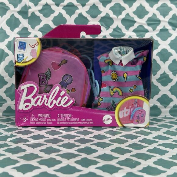 Barbie Mini Backpack Fashion Set 5 Surprises Dress And Accessories 7 piece Set - Picture 1 of 10